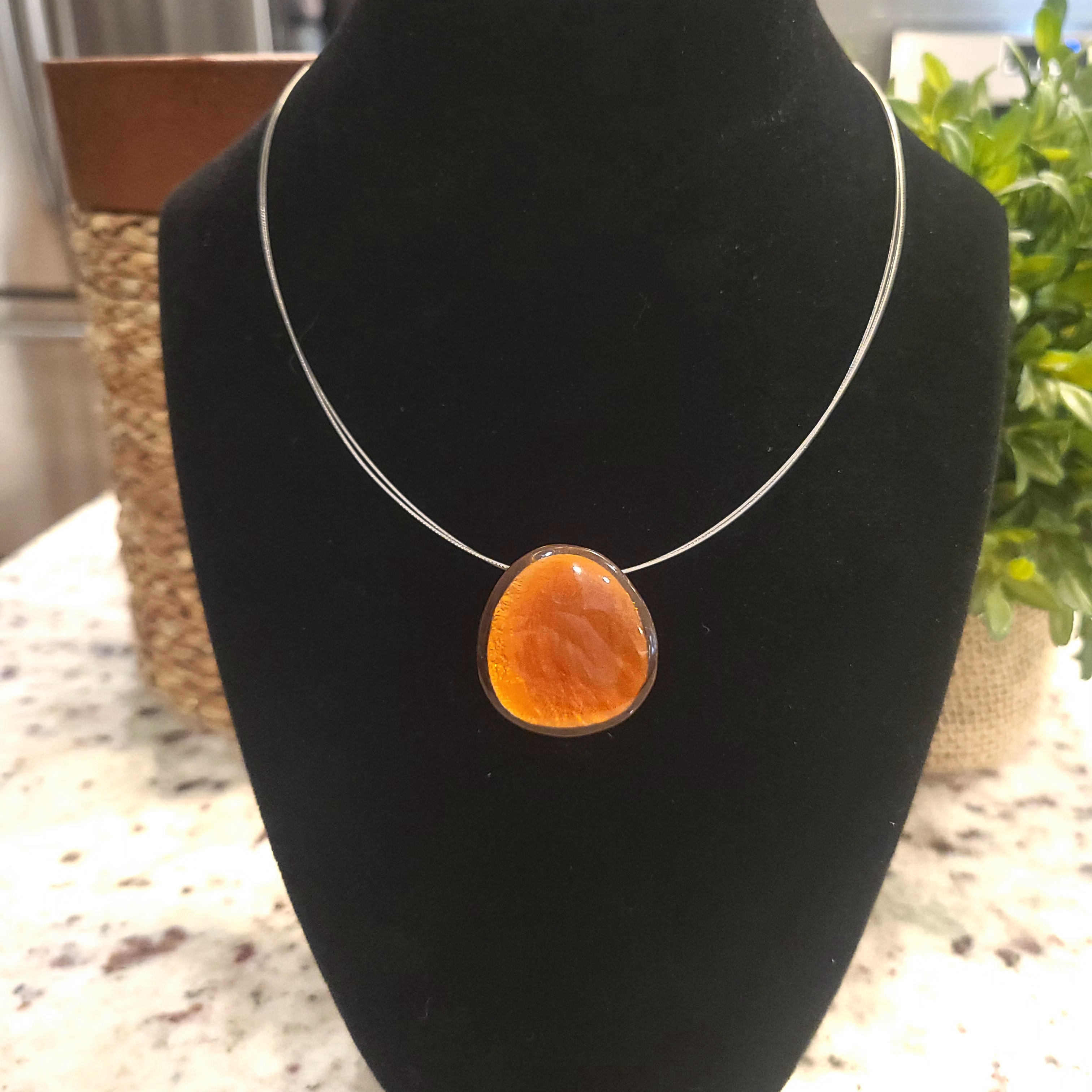Culture Mix - Vibrant Orange Pendant Necklace